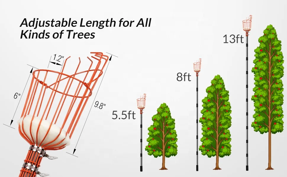 Used Cherry Pickers For Sale Garden Fruit Picker Harvester Carbon Fiber Telescopic Pole Telescopic Pole Cherry Picker