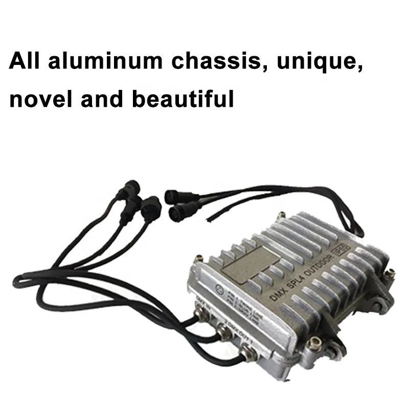 4 Ways DMX Splitter Distributor Outdoor Waterproof Stage Light DMX Signal Amplifier