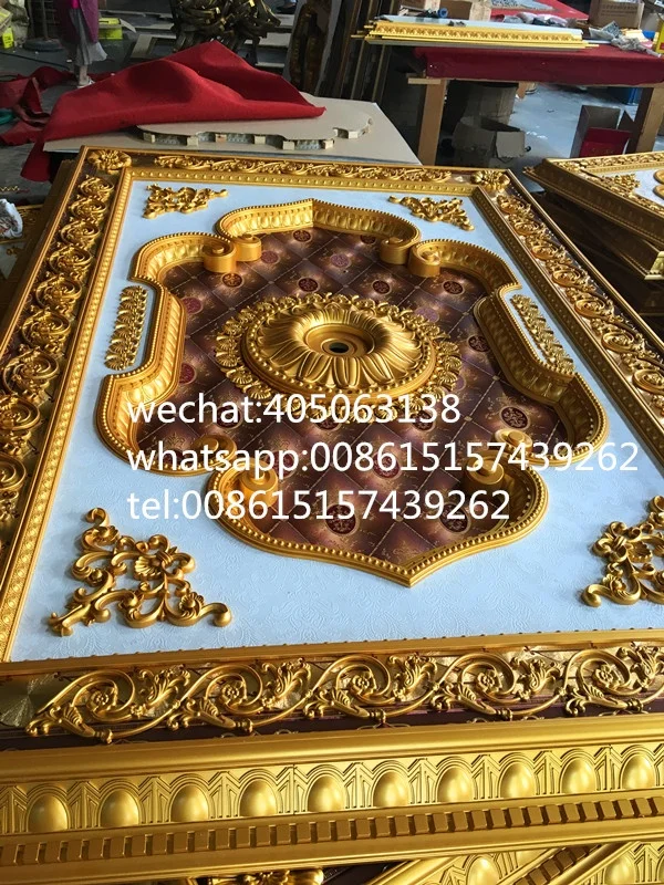 Multiple Styles European Luxurious Ornate Palace PS Artistic Ceiling for Decoration