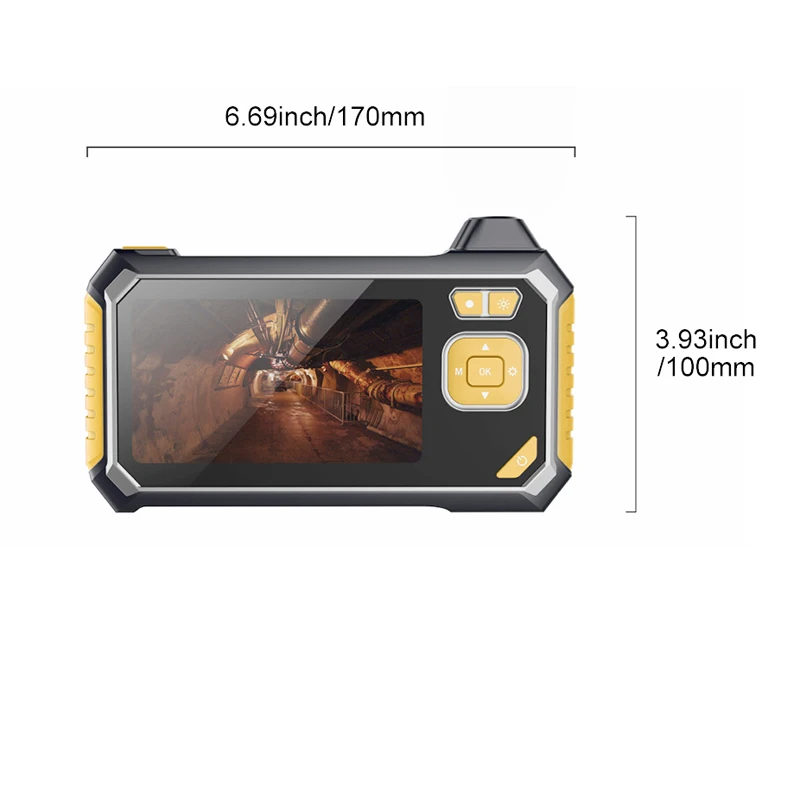 Industrial 8.0mm LCD Handheld 8LED Borescope 5m Hard Cable Digital Endoscope with Memory Card Security Camera