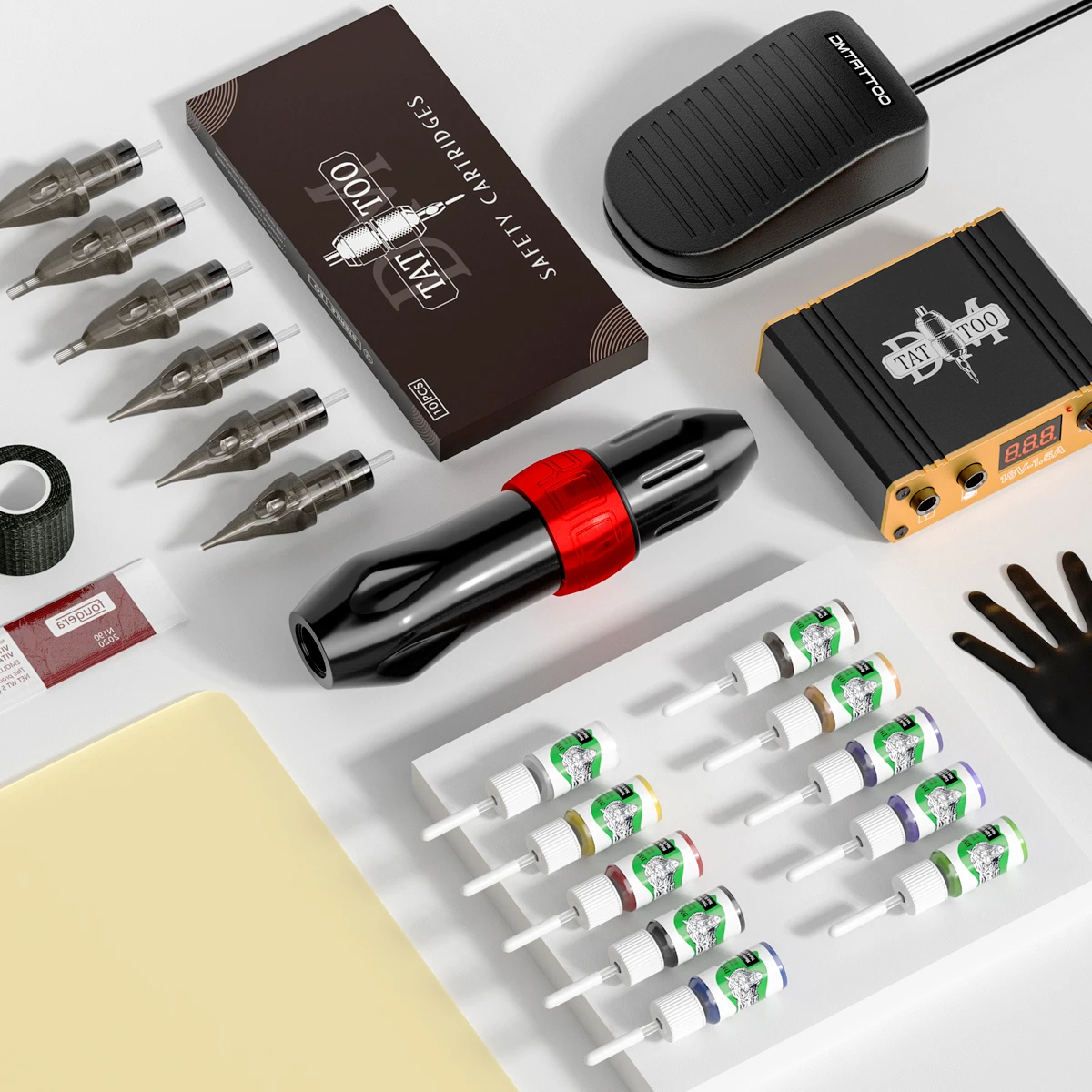 Professional Beginners Tattoo Machine Set Rotary Eyebrow Body Tattoo Machine Kits Pen Microblading Kit