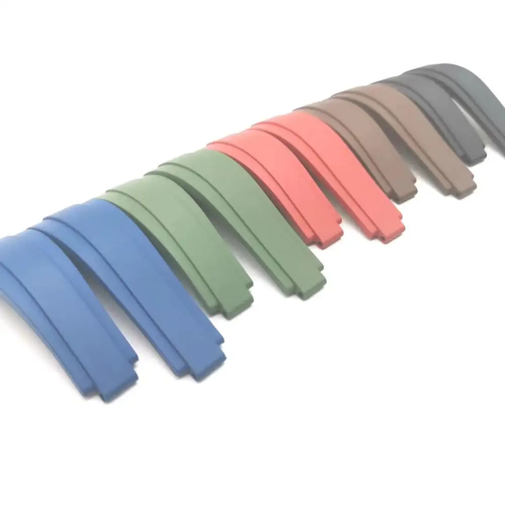 
OEM design custom logo high quality factory made FKM rubber watch strap fluoro rubber band for rol x watch 