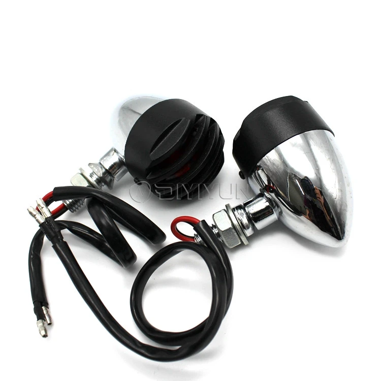 Motorcycle Custom Vintage Aluminum grilled Turn signal led indicator light For GN125 for yamaha for honda Cafe racer