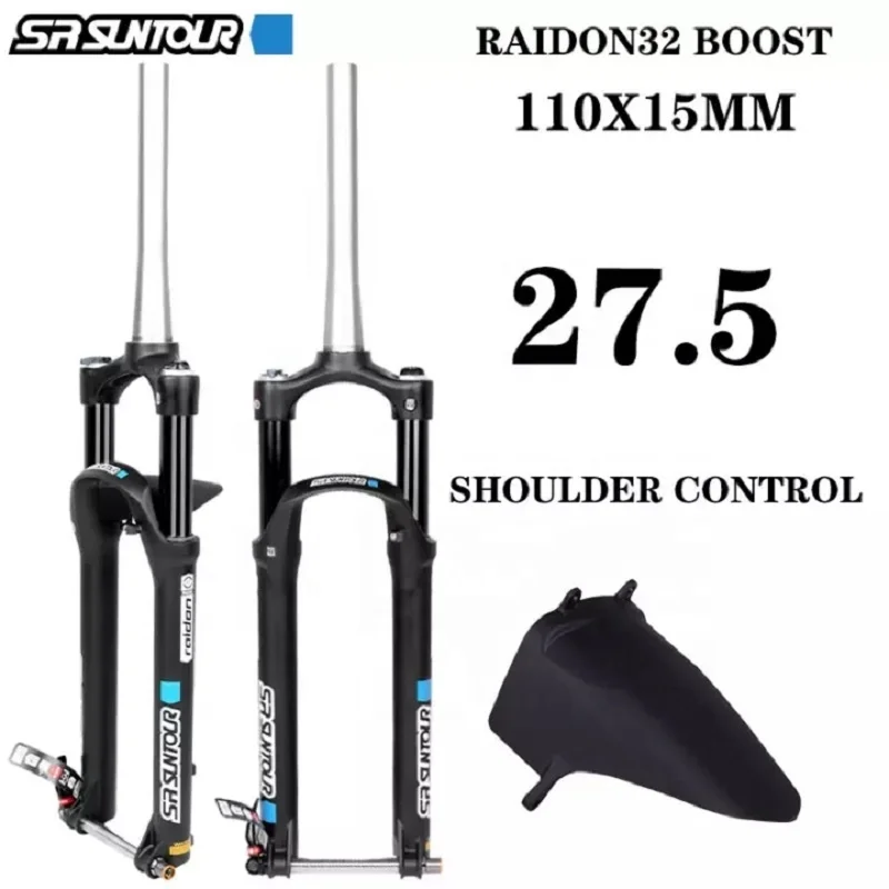 2021 hot models sr suntour RAIDON 27.5 29er BOOST 110x15mm barrel axle dh alloy mountain fat bike air suspension front fork