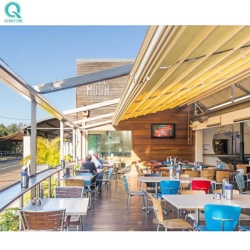 QINGYING aluminium bioclimatic pergola motorized waterproof custom aluminum pergola