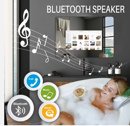 Mirror With Speaker Trending Products 2024 New Arrivals Anti-fog Android OS Wifi Bluetooth Wall Mirror Intelligent Magic Mirror