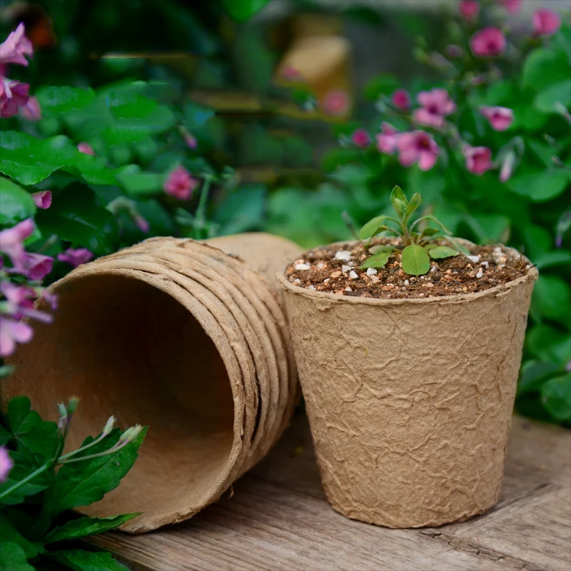 Peat Pots for Garden Seedling Tray 3in 100% Eco-Friendly Organic Germination Seedling Trays Biodegradable