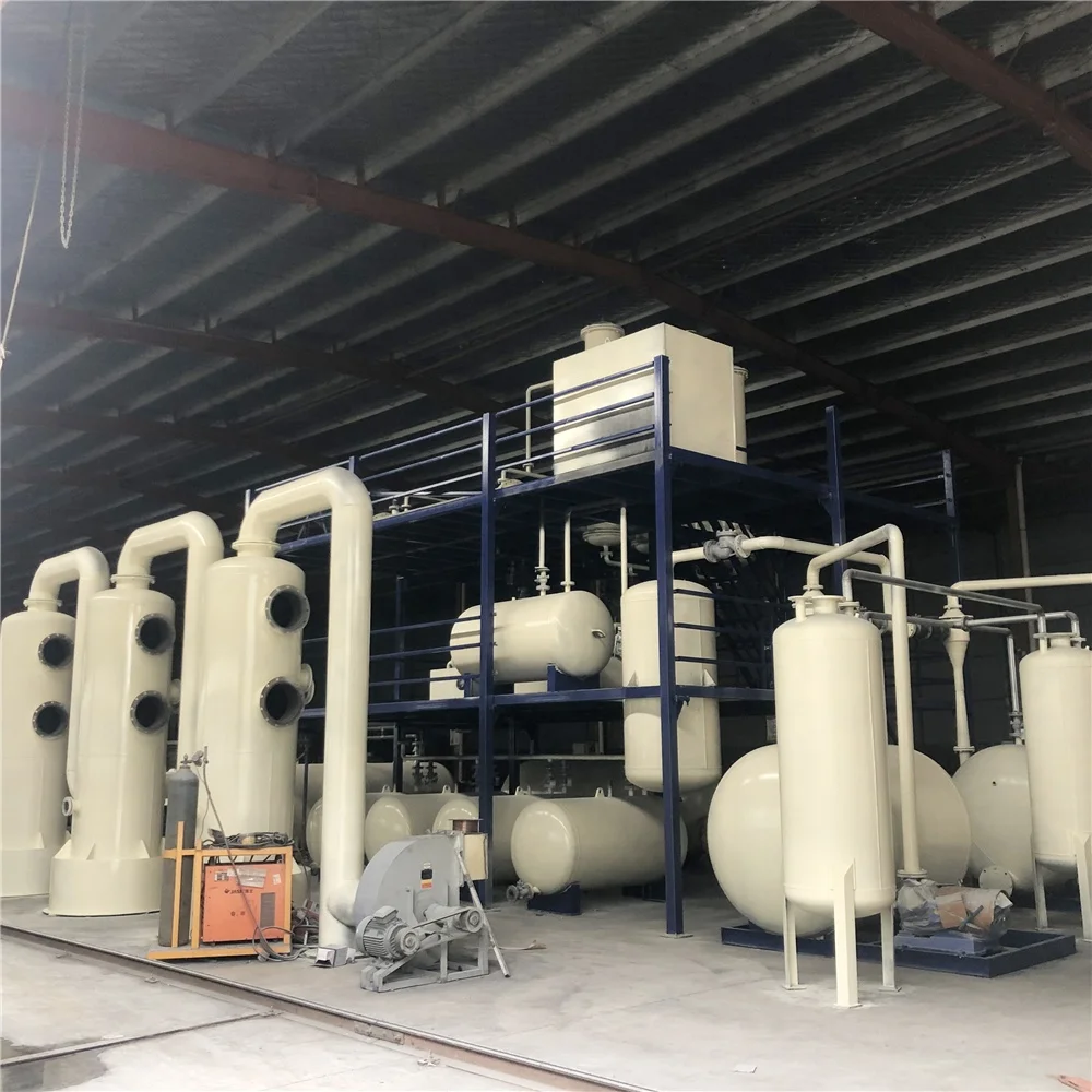 A factory in which gasoline, diesel, base oil, kerosene are distilled from crude oil