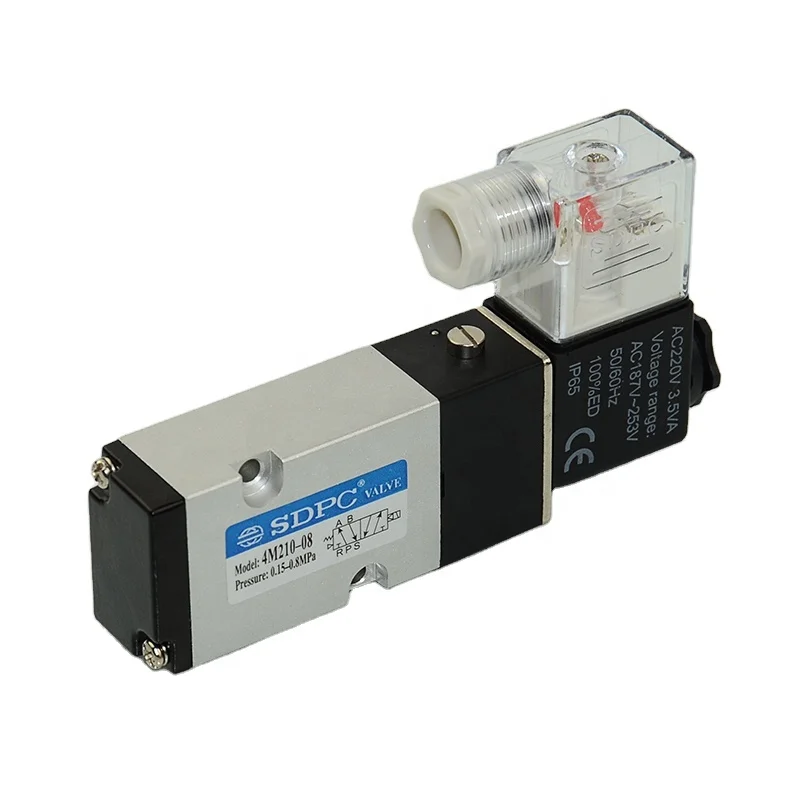 Pneumatic Single Coil Solenoid Control Valve 4M210 2 Position 5 Way