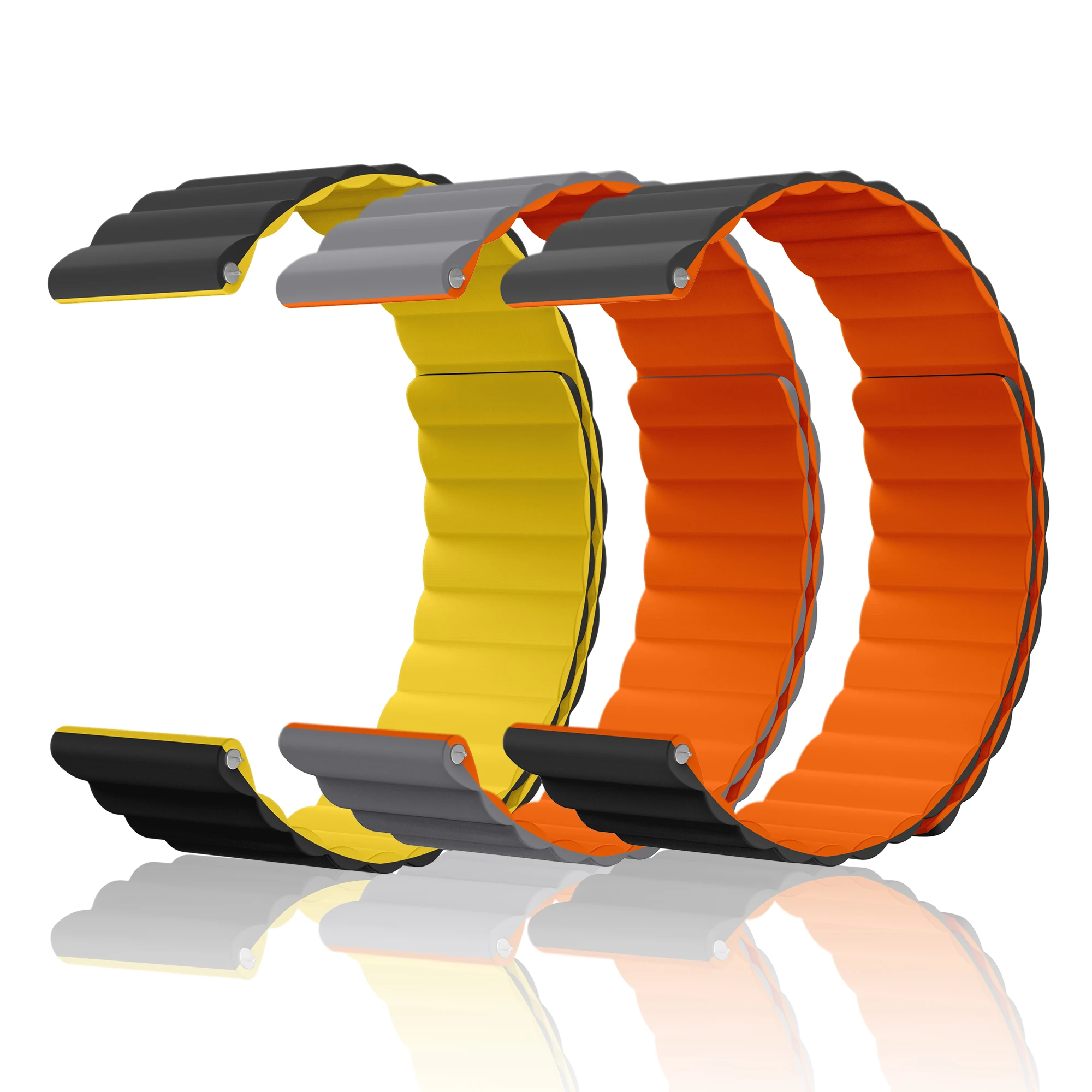 RYB 20mm 22mm Silicone Band for Huawei Watch GT 2 46mm , Magnetic Watch Strap for Samsung Gear 2