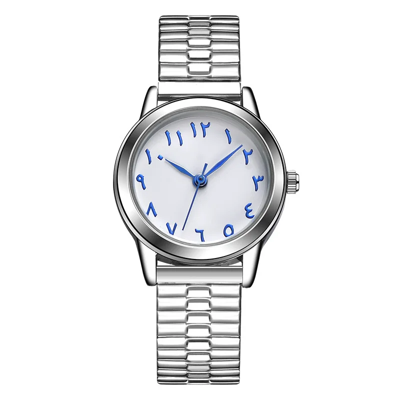 Factory Low MOQ Classic Arabic Watches Japan Movt Quartz Stainless Steel Elastic Band Wrist Watch for Men and Women Relojes
