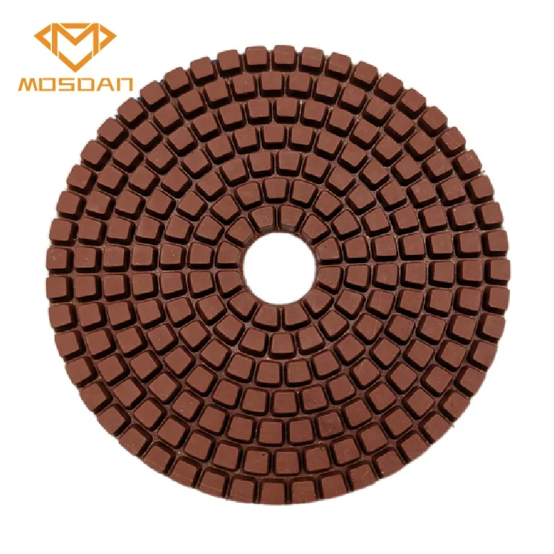 125mm Cafe Pane Semi Metal Hybrid Polishing Pads for Concrete Floor