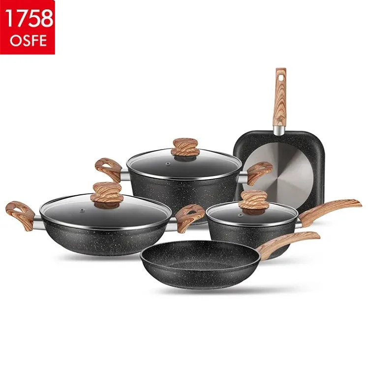 Custom Logo Acceptable Home Cooking Induction Prestige Forged Aluminium Pans Cooking Saucepan Non Stick Cookware Sets