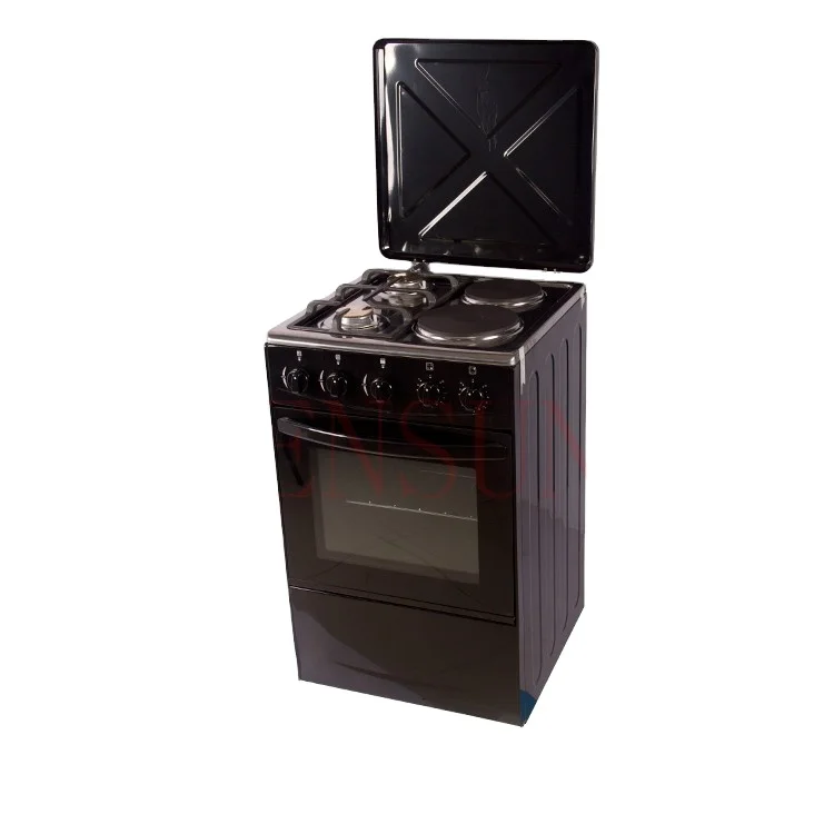 Alibaba Free standing Stainless Steel Gas Range 4 Burners with Electric Oven