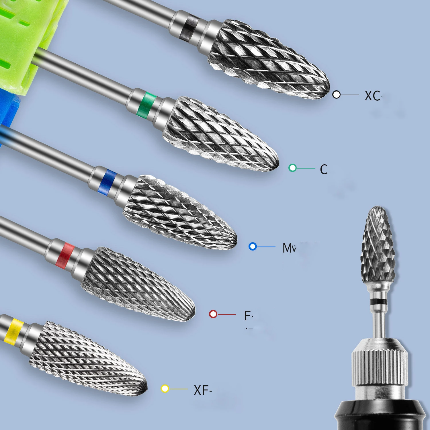 3/32 In Tapered Barrel Carbide Nail Drill Bits for Acrylic or Gel Remover
