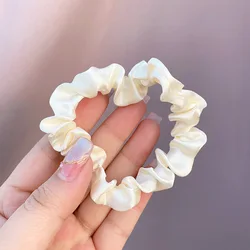 Wholesale Cheap Cute Thin Skinny Satin Scrunchies Women Girls Elastic Hair Tie Small Polyester Hair Scrunchies Custom