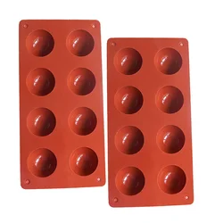 OEM Bulk Bakeware 8 Trays Mini Semi Half Sphere Shape Food Grade Silicone Cake Baking Molds for Chocolate Candy and Gummy Cake