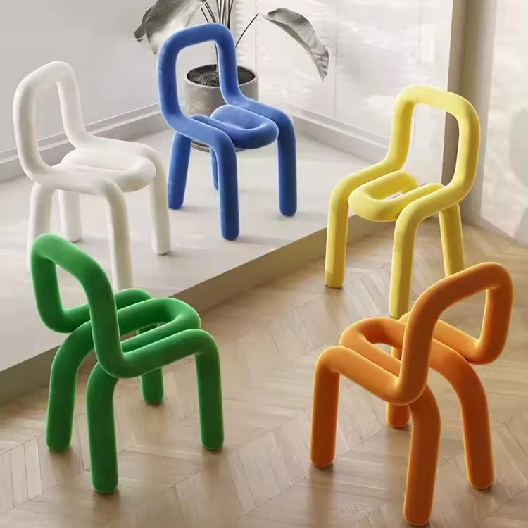Donsun Factory Directly Sales Modern Simple Metal Design Bold Chair Dining Furniture Colorful Cafe Chairs Dining Chair