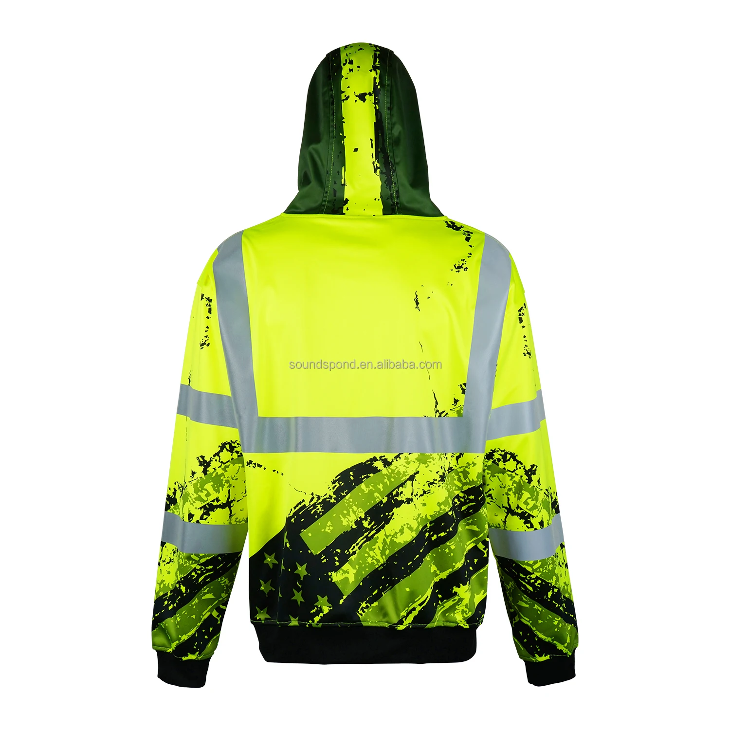 Мужская Спецодежда с логотипом Hi Vis защитная одежда толстовка капюшоном светоотражающая высокой