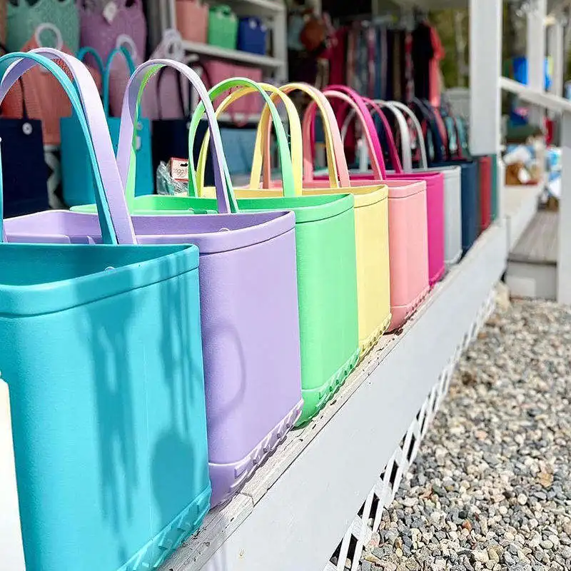 2024 New Fashion Summer Beach Waterproof Eva Silicone Rubber Handbags beach bag waterproof eva portable Bogg Bag Large Bogg Baby
