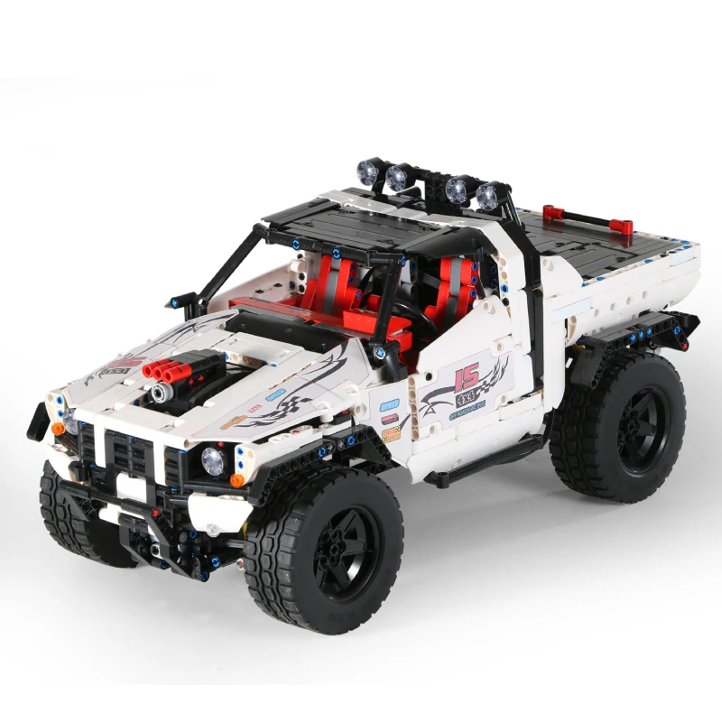 MOULD KING 18005 Technical Pick Up Truck MOC-2412 APP Motorized Silver Flagship Off-road Car Toys Building Blocks Bricks