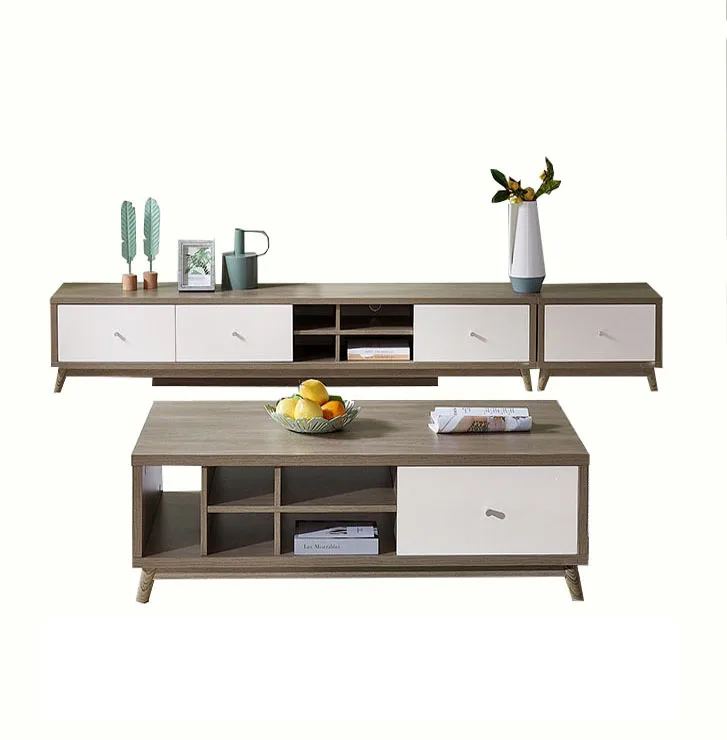 Classic style particle board panel Quality Fire Place Black And Gold TV Stand