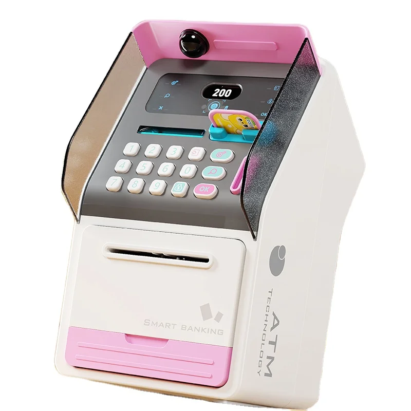 wholesale simulation electronic password mini money box spielzeug piggy bank face recognition atm machine toy