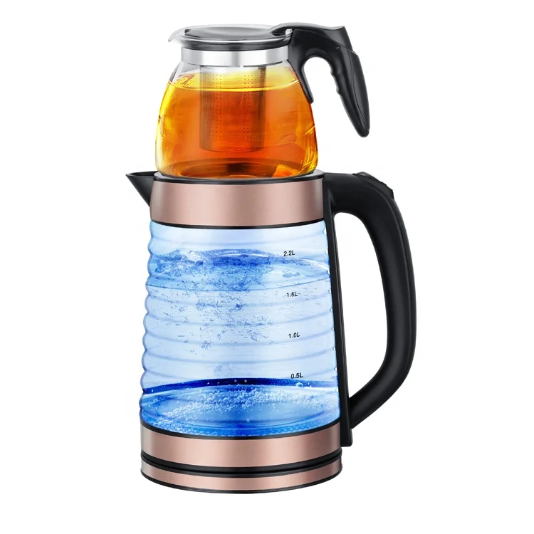 Two Layers Glass Kettle  1.8L  Electric Kettle Stainless Steel  Fast Home Appliance Teapot Electric Glass Cordless Kettle