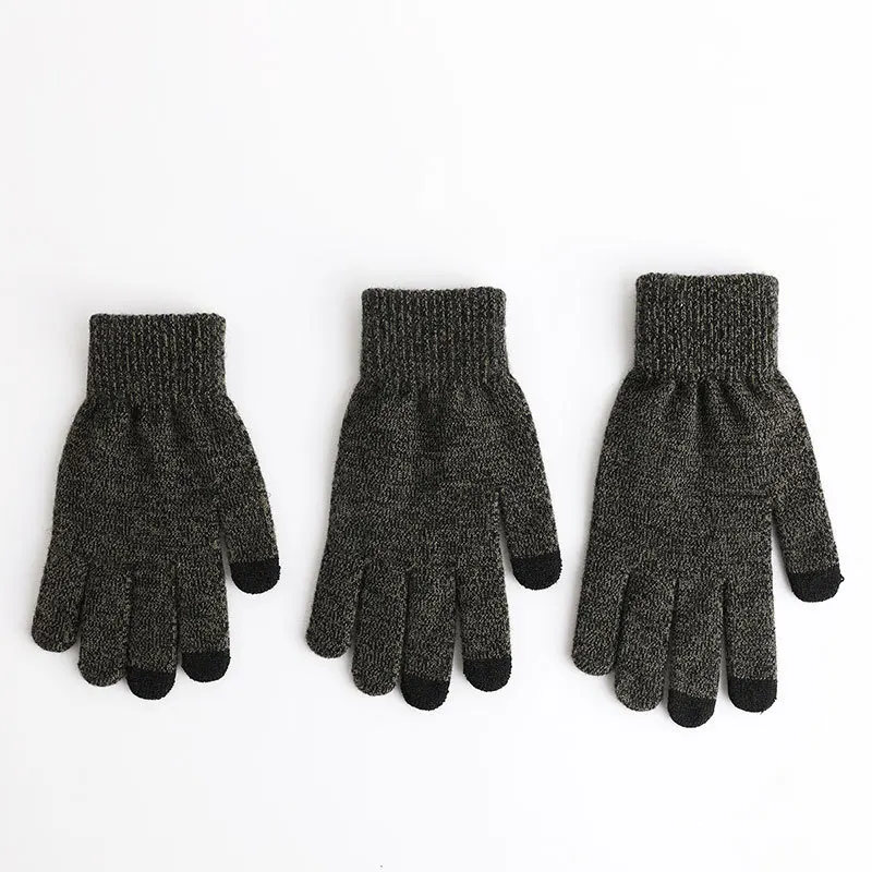 Новые зимние мужские теплые Рукава на палец заказ вязаные флисовые Смещенные шерстяные рукава с пальцами Альпака для сенсорного