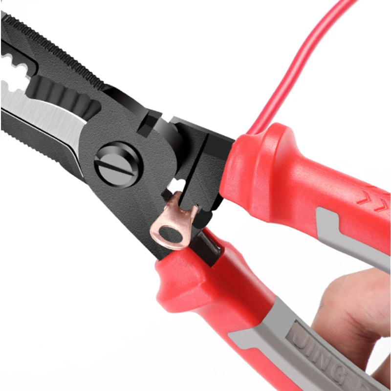 JNZ 9 in 1 Long Nose Pliers Combination Stripper Crimper Pliers Diagonal Hand Tools Electrician Pliers