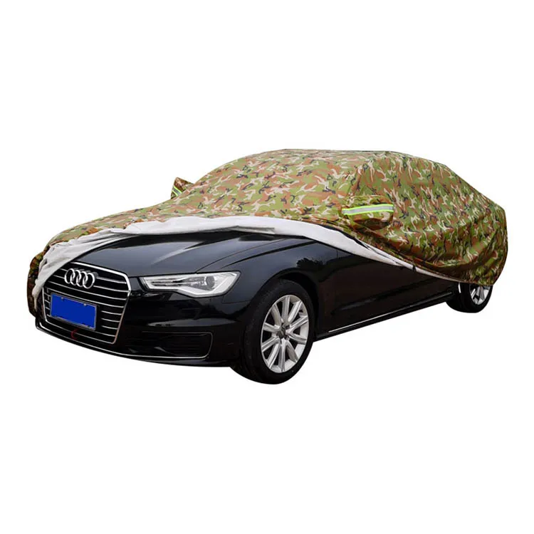 Heavy Duty All Weather 400d Oxford Cloth Outdoor Sun Protection Windproof Fit Sedan Car Dust Cover