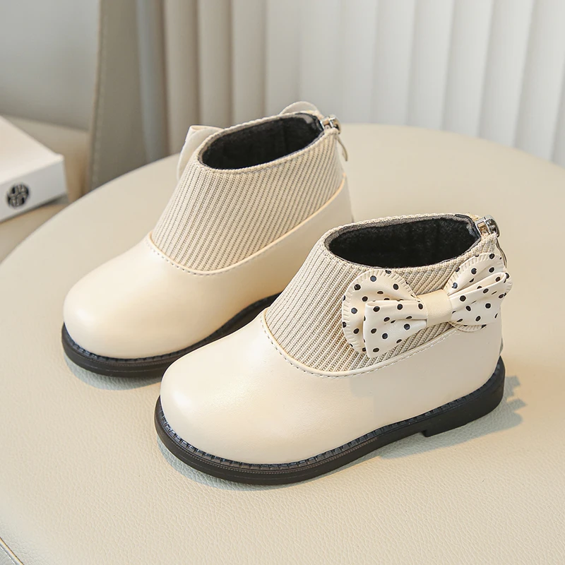 New Fashion Wholesale Plus Velvet Warm Non-slip Winter Knit Boots for Girl Kids