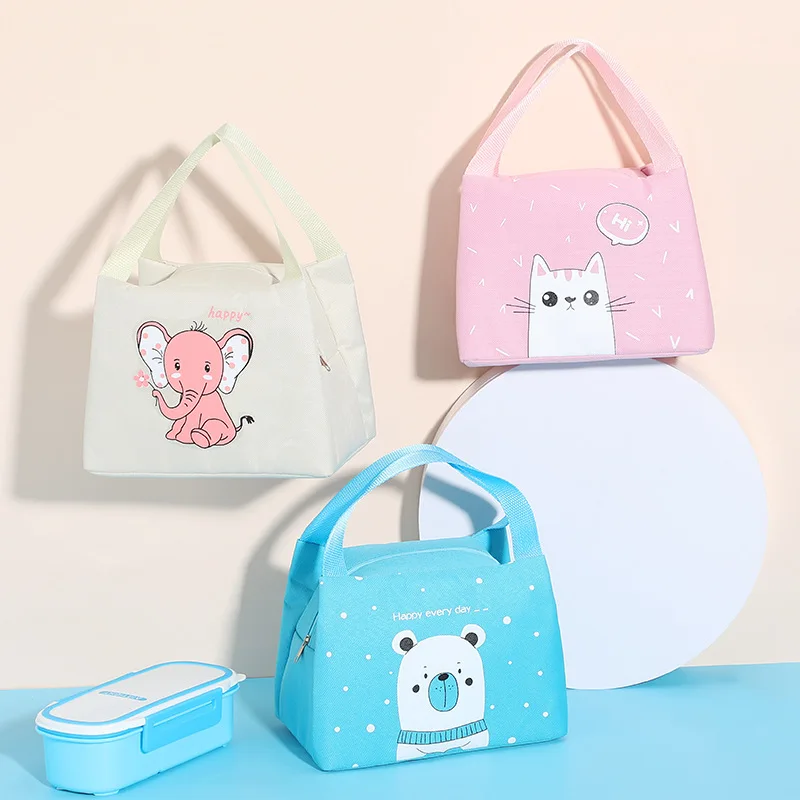 Fondofold Fashion Cute Cartoon Carry Waterproof Foil Thermal Insulated Lunch Cooler Bag Delivery Box For Kids School And Office
