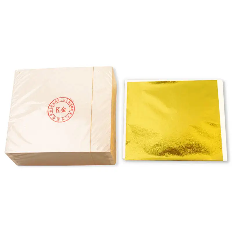 New Product 9*9Cm Taiwan Imitation Gold Leaf Sheet Foil Paper For Home Furniture Art Decoration