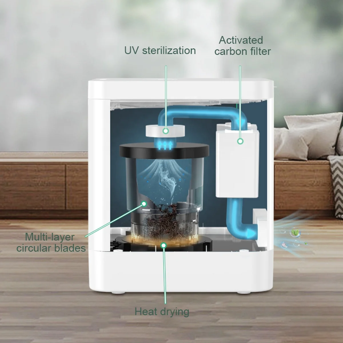 New Arrival Continuous Feed Electric Food Waste Composting Machine Household Kitchen Garbage Disposer Customizable OEM Model
