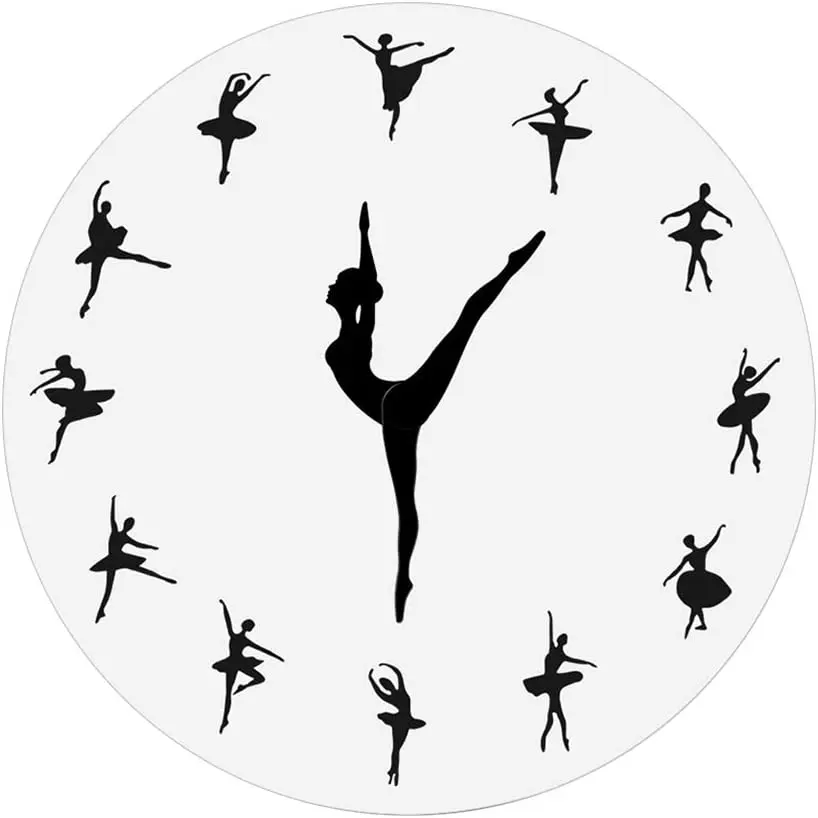 Manufacturer Minimalist Ballet Shape Watch Wall Clock Luxury Home Decoration Clook Wallclock