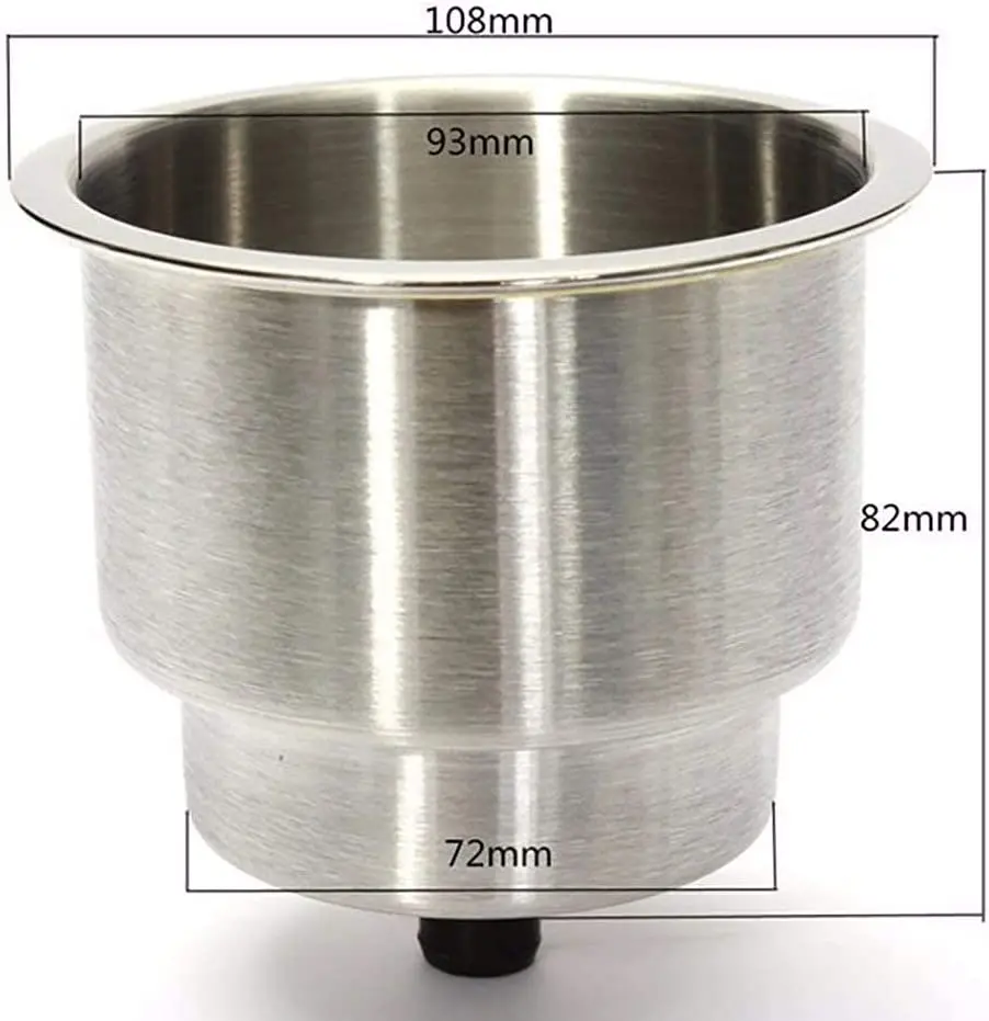 Cup Holder Cup Drink Holders Brushed Bottle Holders Sliver Stainless Steel Camping Metal Insert 2 Pack Round 500pcs Minimalist