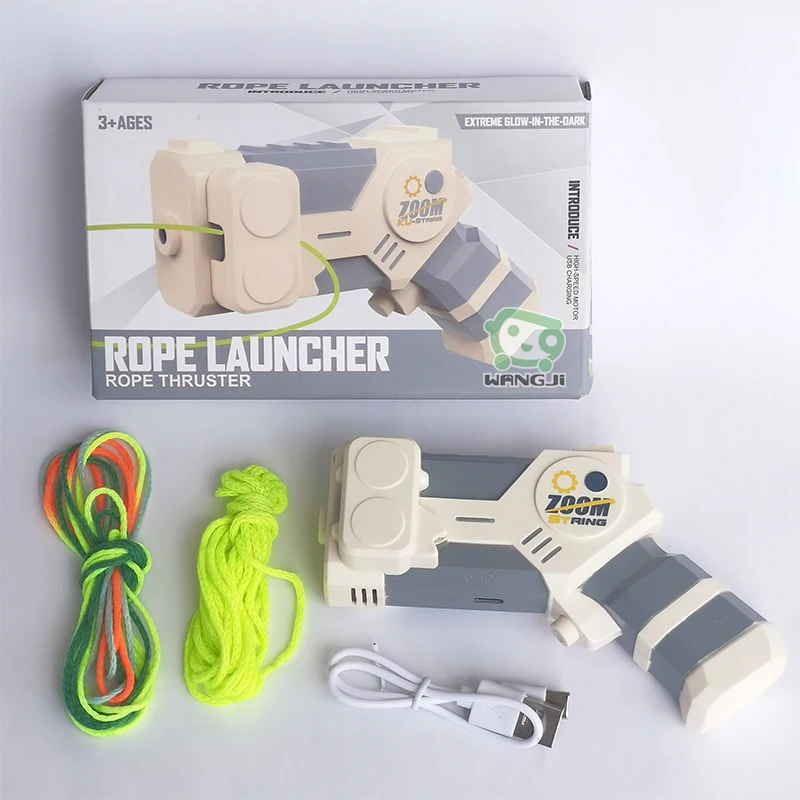 Glow in the dark Rope Launcher gun toy Blacklight String Shooter With Quick-zip Rope & Loop Launcher
