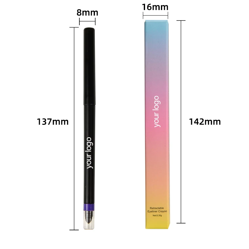 High quality water based durable UV neon colored eyeliner 3 in1 retractable waterproof vegetarian white and multi color eyeliner