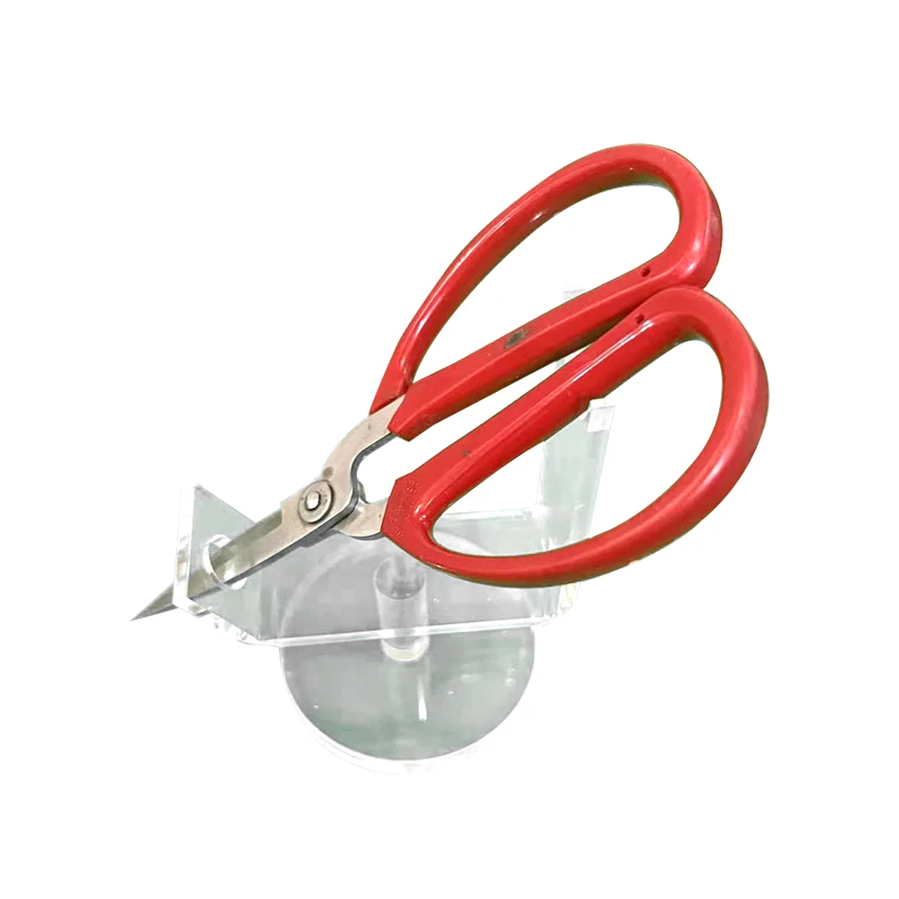 Wholesale Desktop Clear Scissor Pen Holder With Round Base Acylic Organiser Accessory