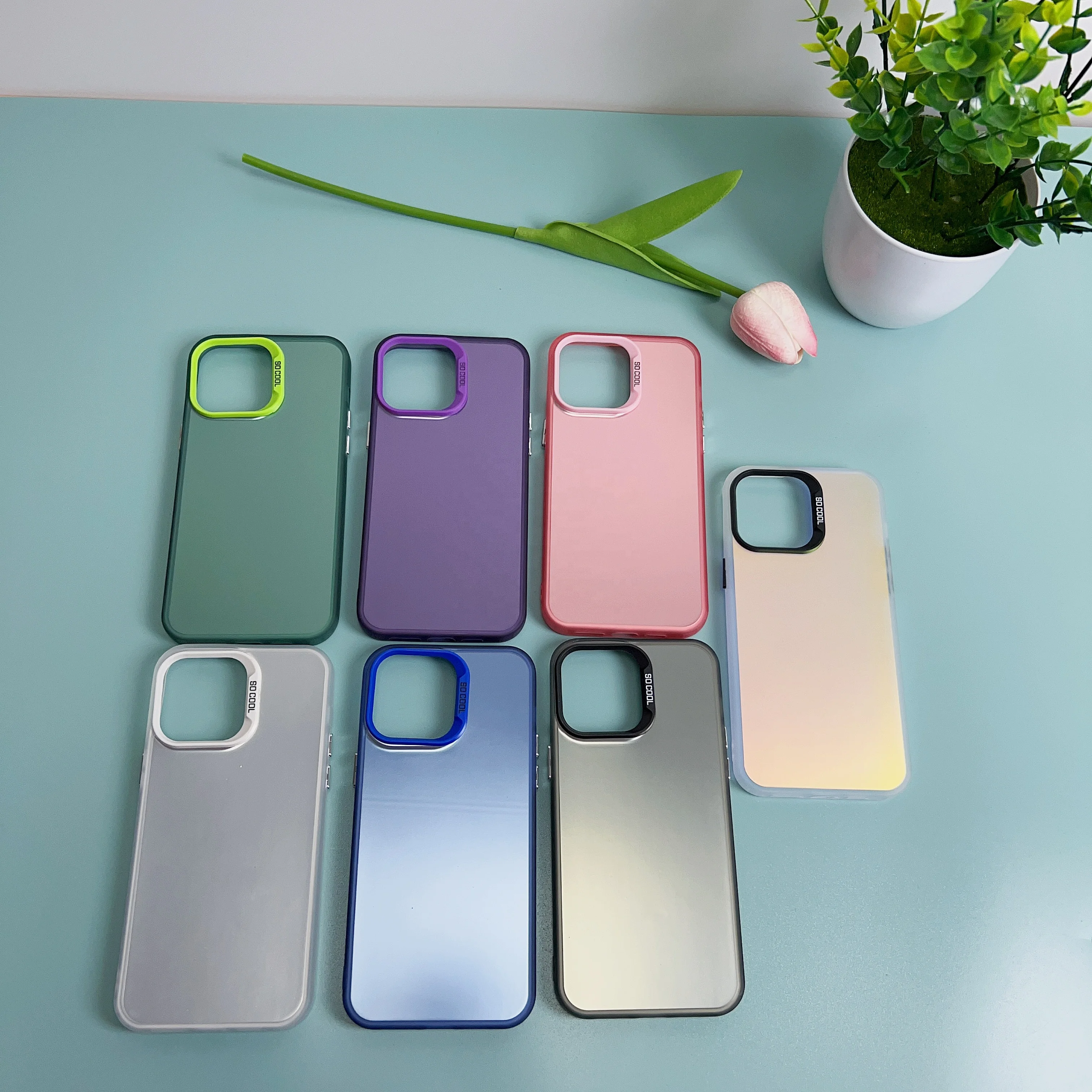 Customized IMD Material Sublimation Phone Case Simple Solid Color Reflective Smooth Texture For iPhone 14 pro max Phone Case