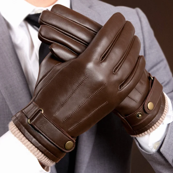 Top Quality Custom Touch Screen Brown Tan Leather Equestrian Horse Riding Racing Driving Gloves Winter Men.