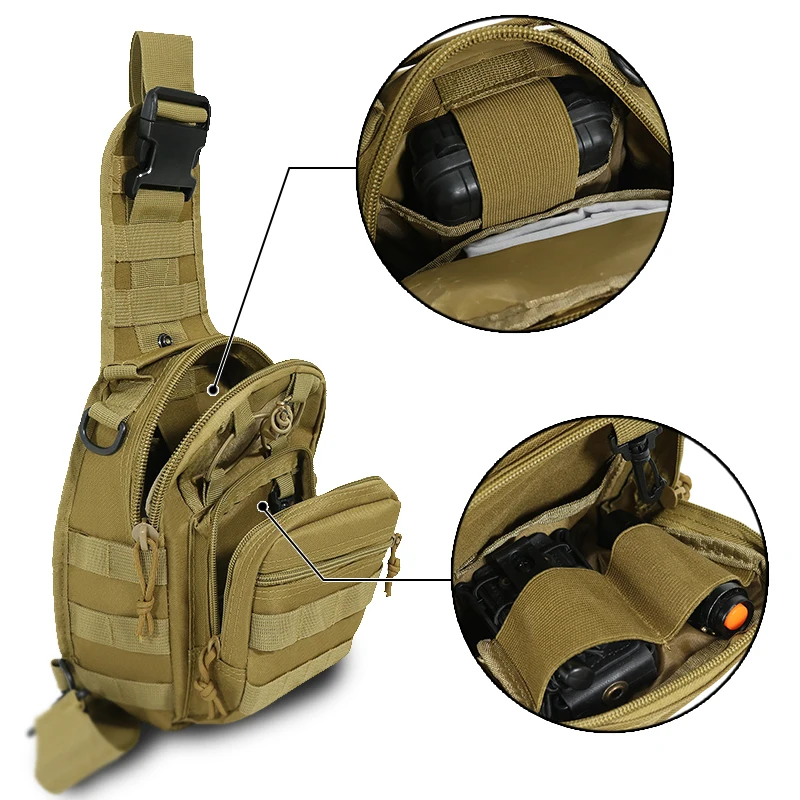 Tactical EDC Molle Chest Pack Nylon Waterproof Outdoor Travel Camouflage Shoulder Bag Sling Daypack Backpack