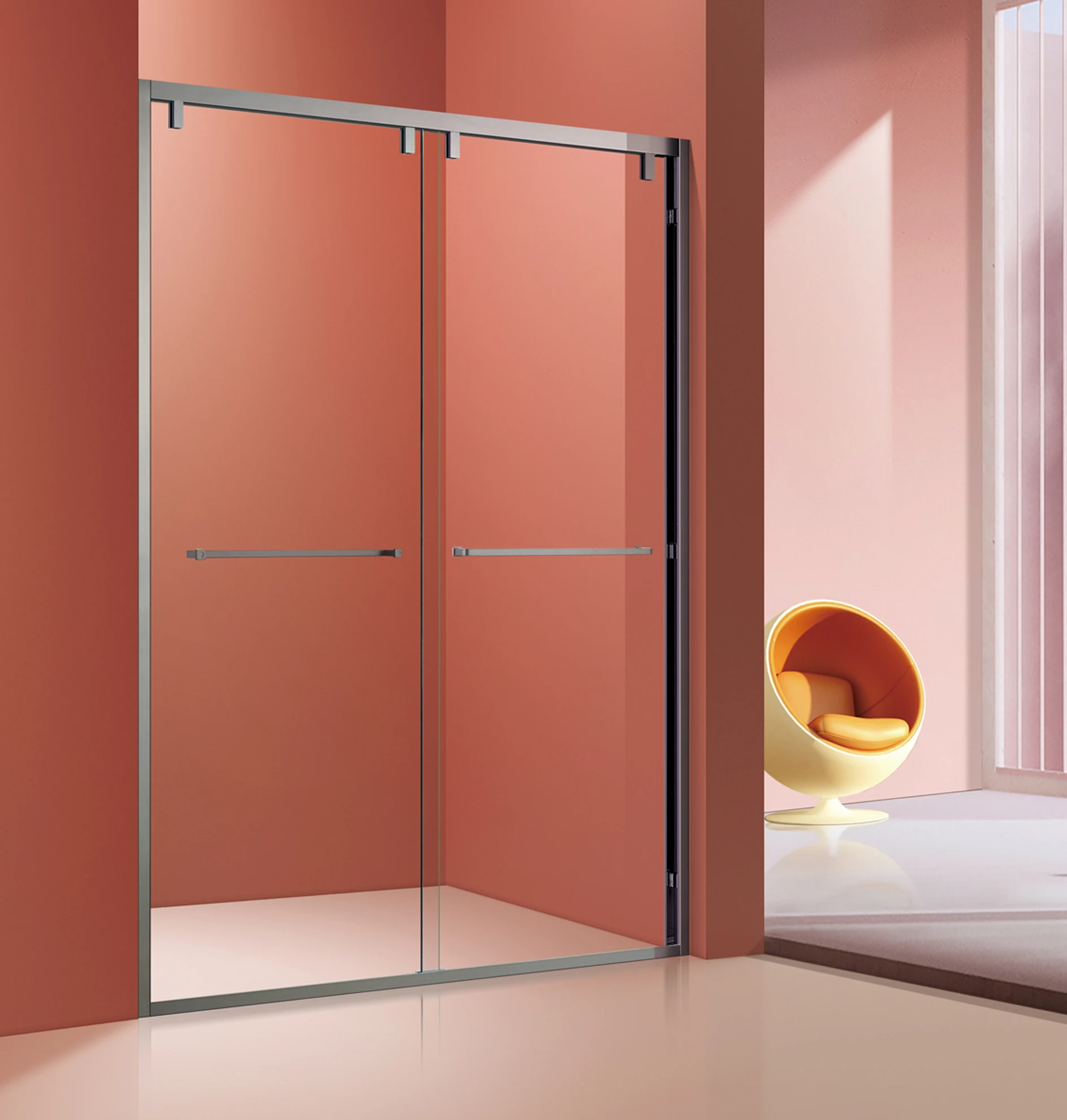 New Style Straight Shower Glass Door Frame Bathroom tempered glass Sliding Shower Door glass shower screen