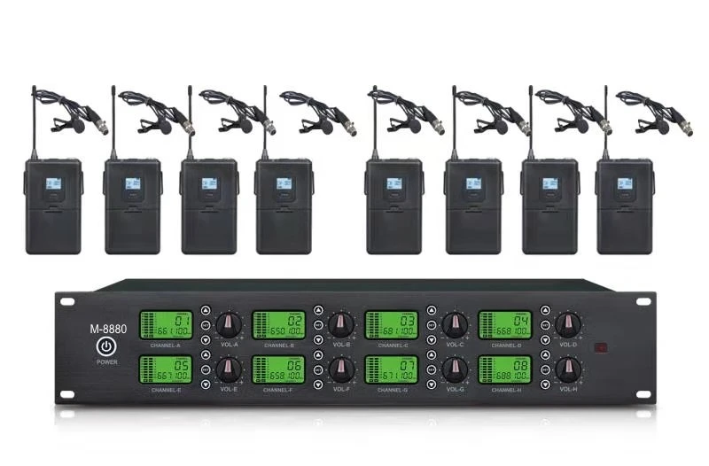 Портативный петличный микрофон на 8 каналов UHF Gooseneck Беспроводная микрофонная система профессиональный цифровой микшер консоль аудио