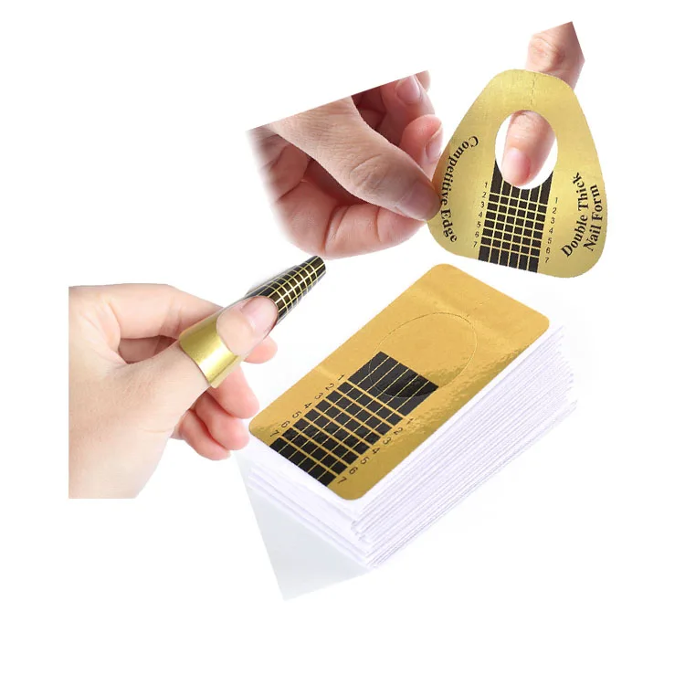 Horseshoe-shaped competitive edge dual form nails double thick nail Art Extension Tips nail form for Women Girls