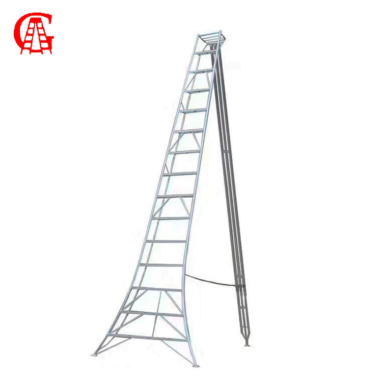 Domestic ladder agricultural garden welding aluminum step tripod  ladder with nature color