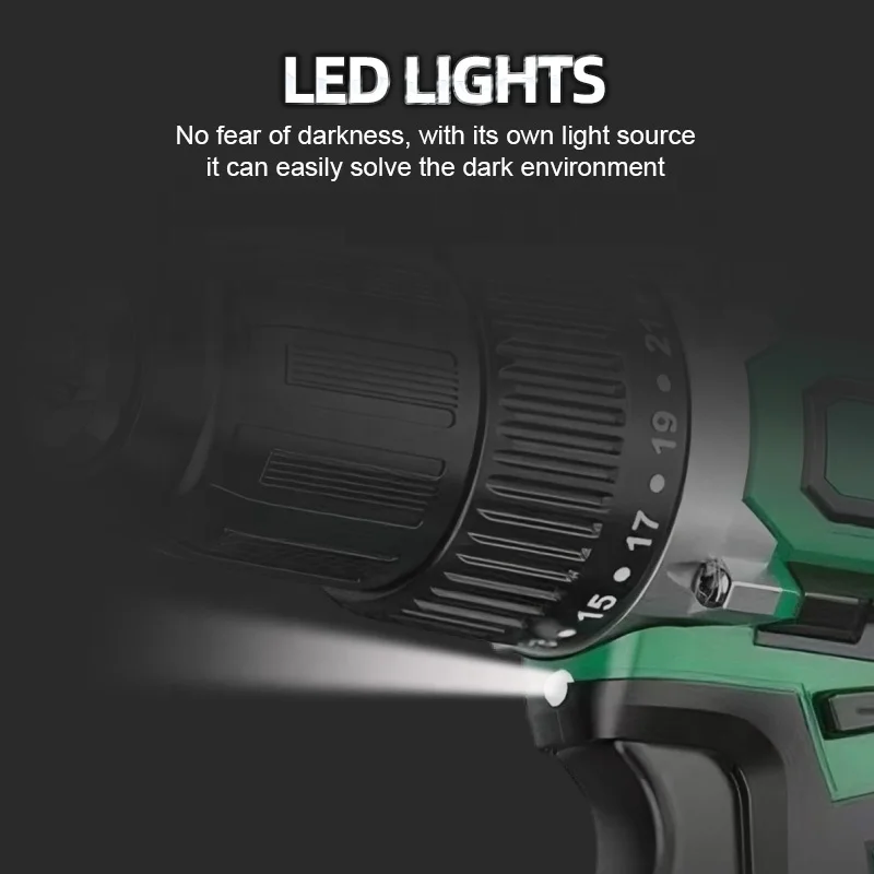 21V Wireless Heavy Duty  Impact Rotary Hammer Combo Kit With 2 Battery Hammer Cordless Electric Drill Machine power tool set