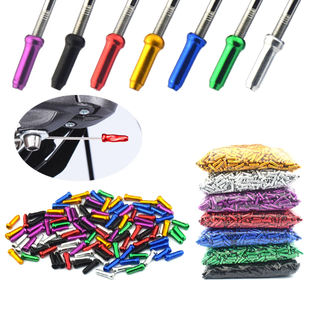 Cycling Bike Brake Cable Tips Crimps MTB Bicycles Derailleur Shift Cable End Caps Aluminum Alloy Cycling Supplies