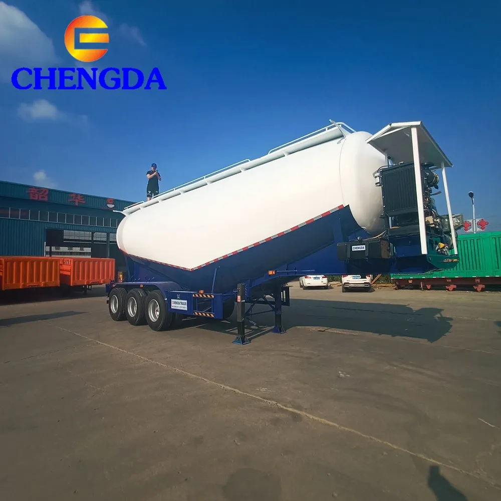  Хорошая производительность три оси Q235B отсека 58 куб. М 60 низкоплотный воздушный компрессор цементный полуприцеп для горячей